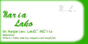 maria lako business card